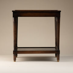 Two-Tier Black Marble Drink Table