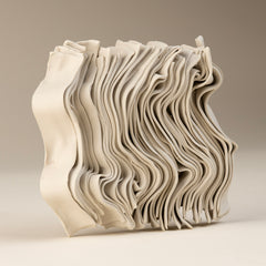 One-of-a-kind Wall Stack 56 Sculptures made with Individual Handmade Porcelain Clay Slabs