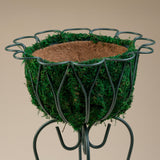 Pair of Tall Green Wire Planters