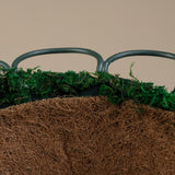 Pair of Tall Green Wire Planters