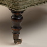 Napoleon III Fireside Chair Upholstered in a Nubby Green Fabric, Circa 1860, France