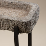 Concrete Trough Side Table with Black Metal Base