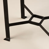 Concrete Trough Side Table with Black Metal Base