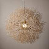Farmhaus + Co Tumbleweed Chandalier features a large hand made sphere made from actual white-colored tumbleweeds. Available in 36", 48" & 60".