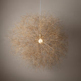 Farmhaus + Co Tumbleweed Chandalier features a large hand made sphere made from actual white-colored tumbleweeds. Available in 36", 48" & 60".