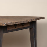 French Directoire 6-leg table in Oak and Pine with Tapered Legs. 19th Century