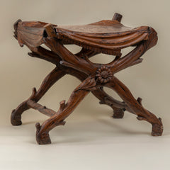 19th Century Wooden Faux Bois Stool