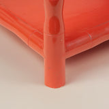 1970's Coral Bamboo Telephone Table With Shelf