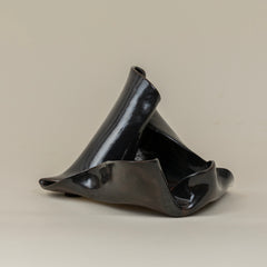 Small Wave Tray in Gloss Gunmetal with Rust Finish on Inside