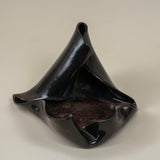 Small Wave Tray in Gloss Gunmetal with Rust Finish on Inside