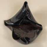 Small Wave Tray in Gloss Gunmetal with Rust Finish on Inside