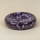 Large Concave Ceramic Bowl in Speckled Eggplant