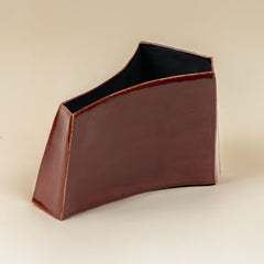 Handmade Ceramic Vase in Garnet Red