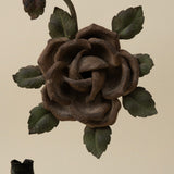 Pair of Wrought Iron Rose Sconces, Vintage