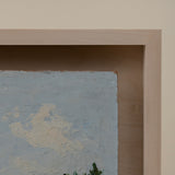 Vintage Landscape with Cottage and Bridge Painting on Board