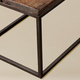 Vintage Wooden Coffee Table on Black Metal Base
