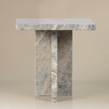 Cielo Quartzite Side Table with T-Shaped Base