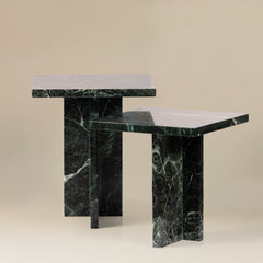 Set of Green Marble Nesting Tables