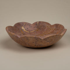 Small Scalloped Travertine Bowl