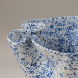 Handmade Ceramic Blossom Bowl in Blue Splatter