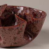 Handmade Ceramic Blossom Bowl in Peppered Plum