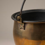 Large Copper Cauldron with Handle, late 19th Century
