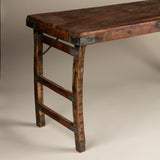 Narrow Folding Table from Reclaimed Wood