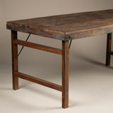 Wide Folding Table from Reclaimed Wood