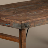 Wide Folding Table from Reclaimed Wood
