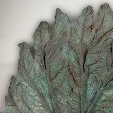 Gunnera Leaf Sculpture with Patinaed Copper Finish