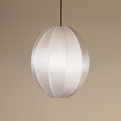 Off White Oval Silk Lampshade