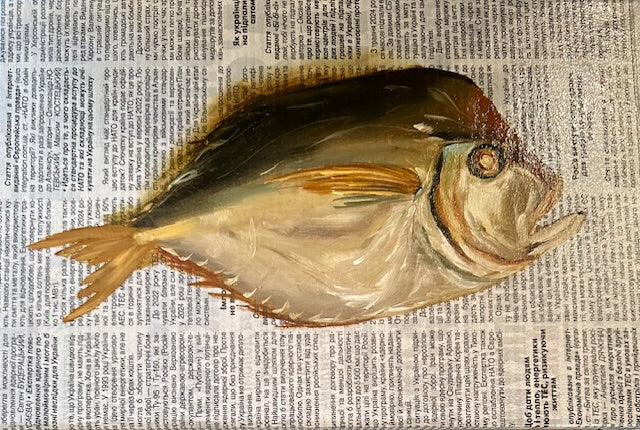 Fish on Newspaper Artwork