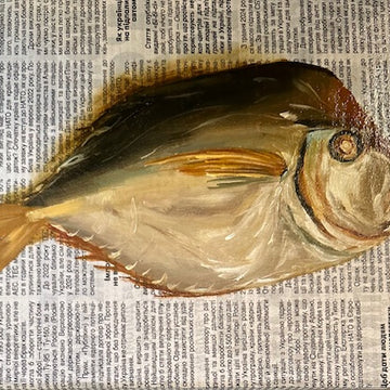 Fish on Newspaper Artwork