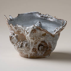Small Brown Lichen Textured Bowl