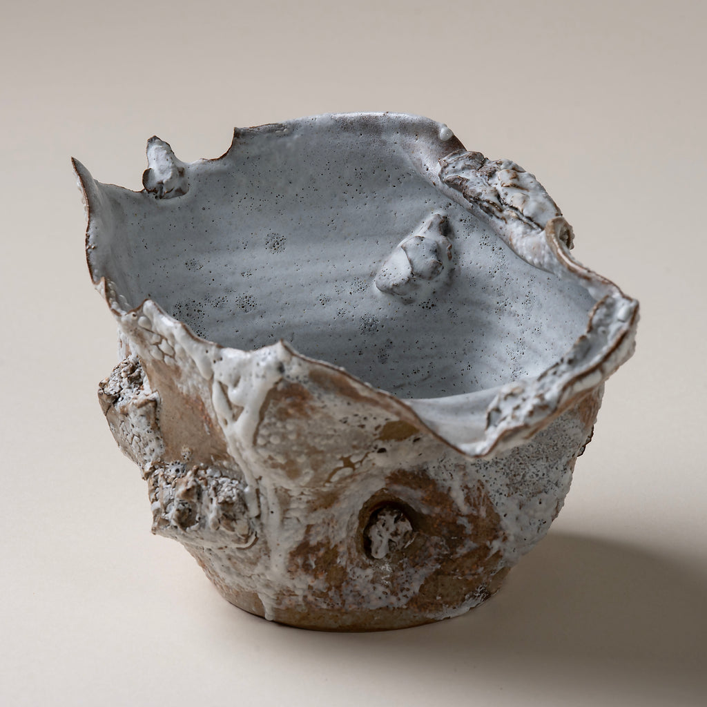 Small Brown Lichen Textured Bowl