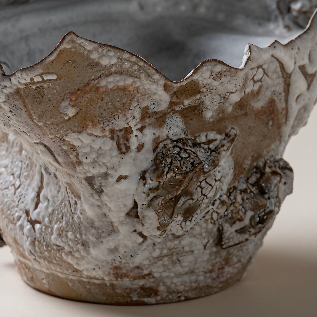 Small Brown Lichen Textured Bowl