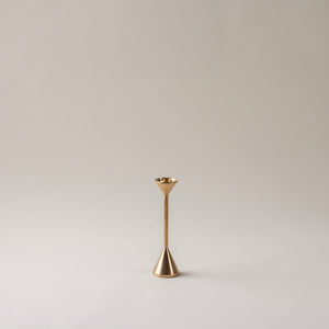 8" Small Solid Brass Cone Candle Holder
