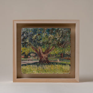 Vintage Impasto Oil Painting of Tree, Newly Framed