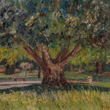 Vintage Impasto Oil Painting of Tree, Newly Framed
