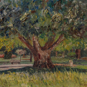 Vintage Impasto Oil Painting of Tree, Newly Framed