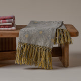 Daisy Handtowel with a beauitful fringe- Lime