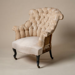 Napoleon III Tufted Armchair, 19th Century, France