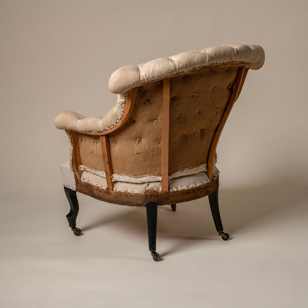 Napoleon III Tufted Armchair, 19th Century, France