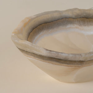 Matt Rustic Freeform Onyx Bowl, Pearlescent