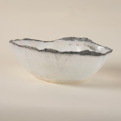 Polished Gray & White Onyx Bowl
