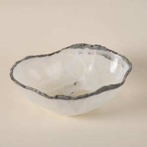 Polished Gray & White Onyx Bowl