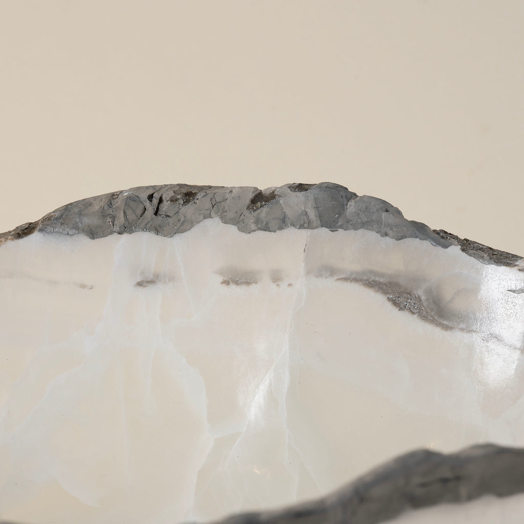 Polished Gray & White Onyx Bowl