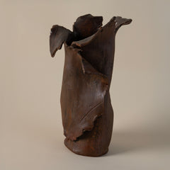 Handmade Ceramic Vase with Patinaed Iron Finish