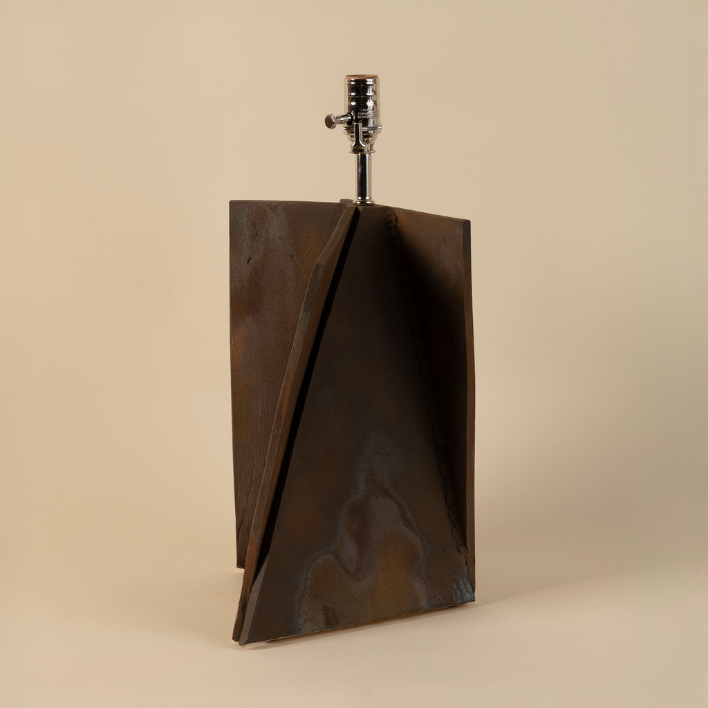 Handmade Ceramic Lamp in a Rust Finish