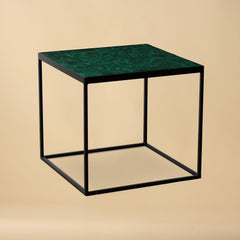 Vintage Malachite inset in Custom Steel Base